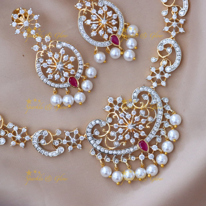 Dazzling American Diamond Necklace Set for Weddings