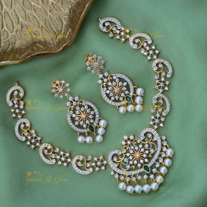 Dazzling American Diamond Necklace Set for Weddings