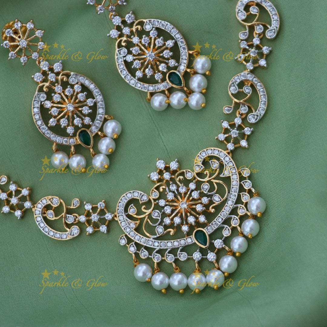 Dazzling American Diamond Necklace Set for Weddings