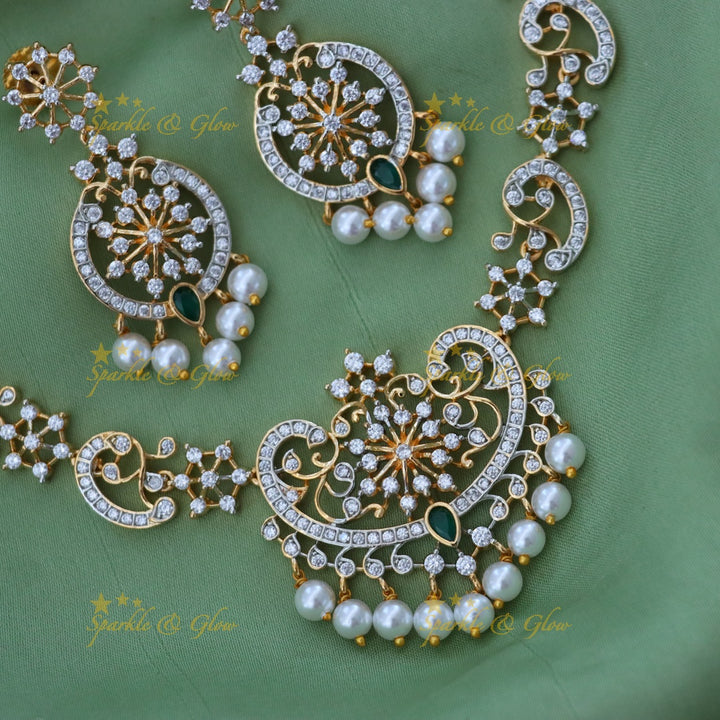 Dazzling American Diamond Necklace Set for Weddings