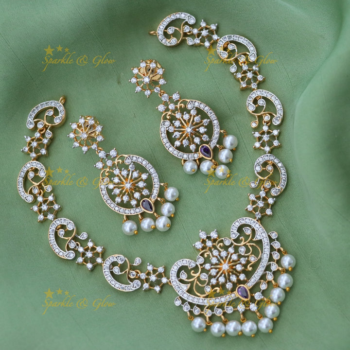 Dazzling American Diamond Necklace Set for Weddings