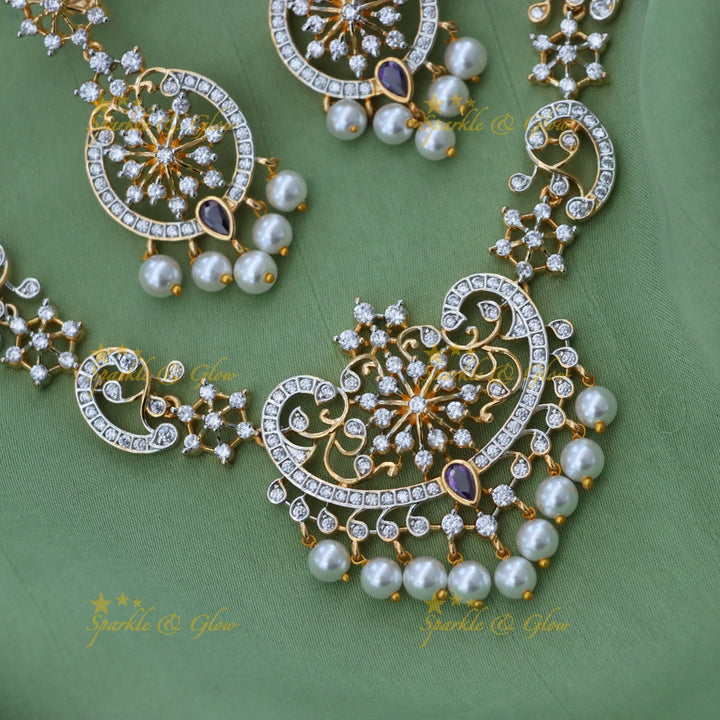 Dazzling American Diamond Necklace Set for Weddings