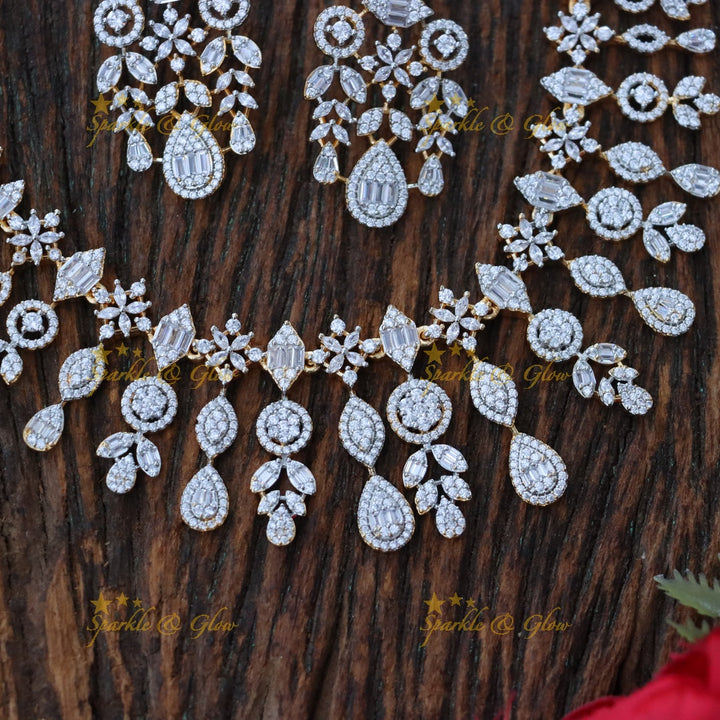 Sparkling American Diamond Bridal Necklace Set for Weddings