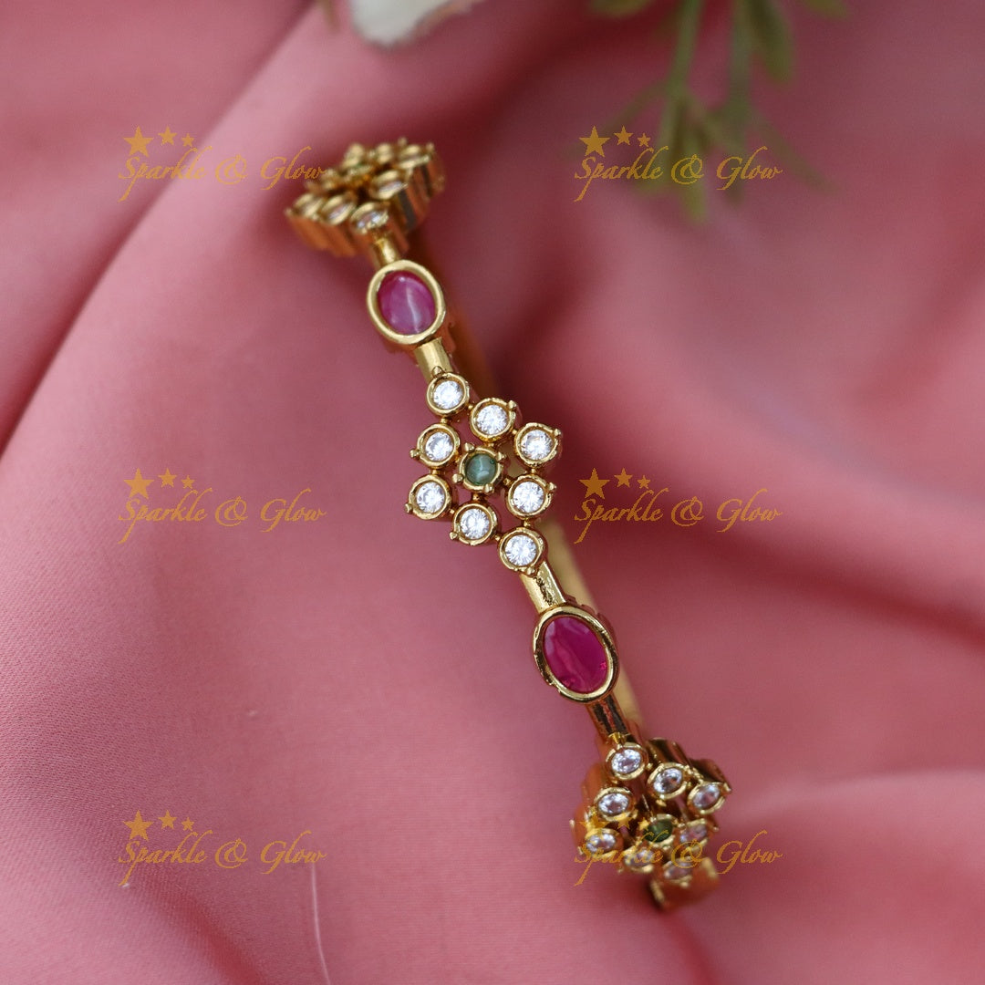 Elegant Gold-Plated Festive Bangle Bracelet