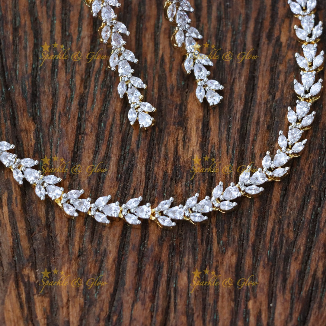 Exquisite American Diamond Choker Necklace for Weddings