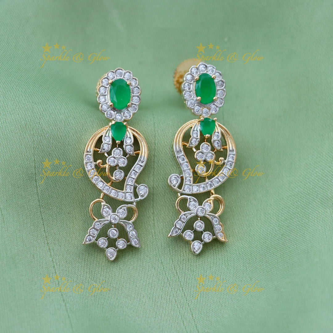 Exquisite Mango Necklace Set with American Diamonds