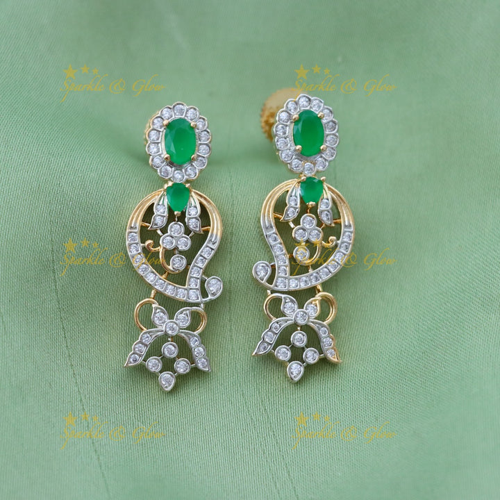 Exquisite Mango Necklace Set with American Diamonds