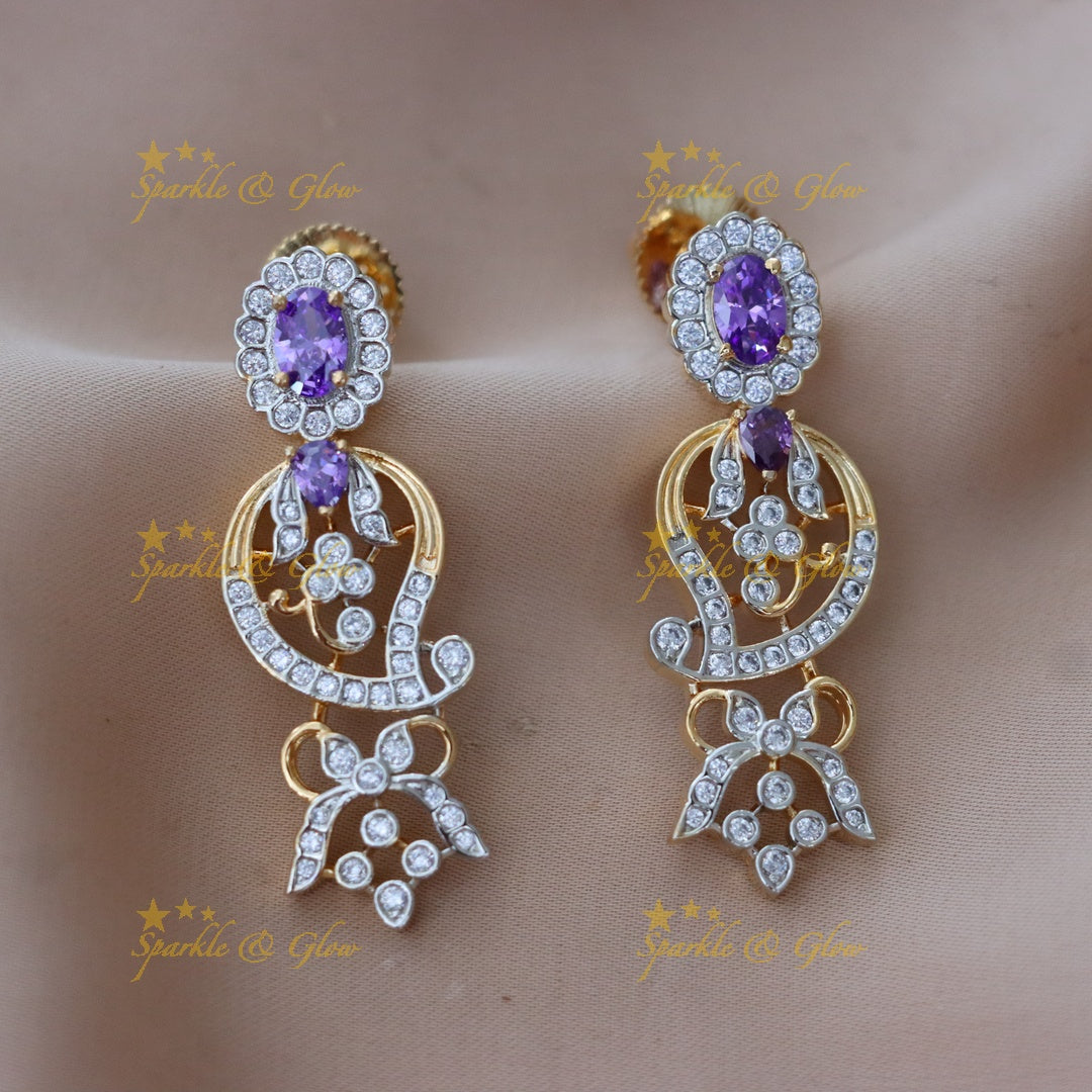 Exquisite Mango Necklace Set with American Diamonds
