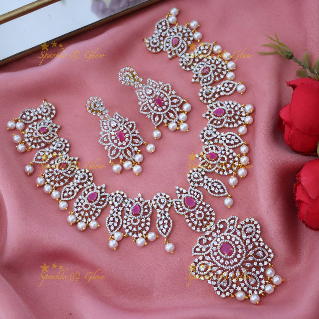 Exquisite Pearl & Diamond Necklace for Weddings