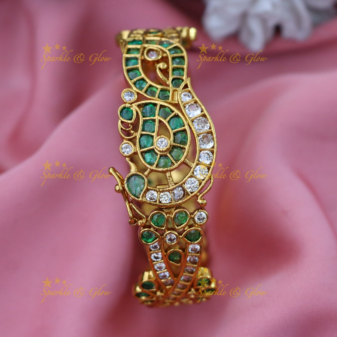 Exquisite Gold & Emerald Wedding Bangle