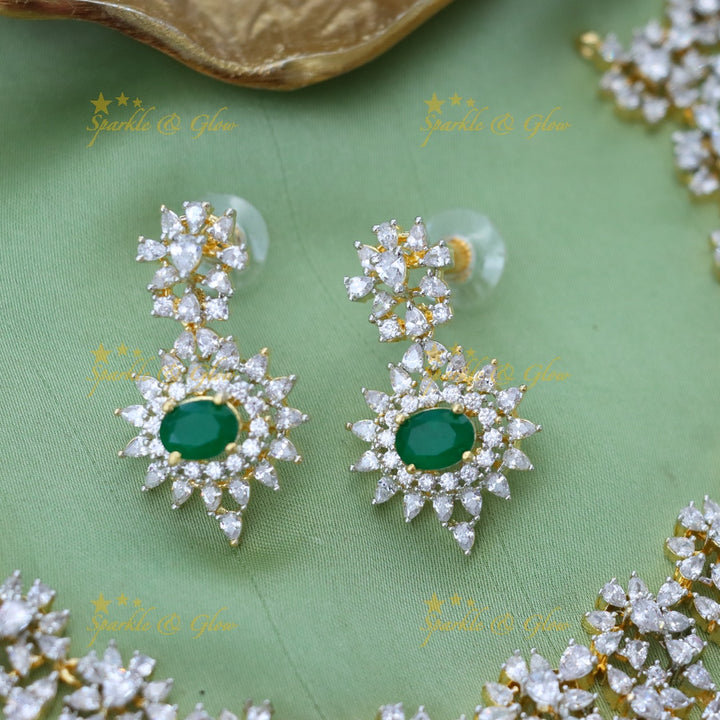 Dazzling AD & Ruby Necklace Set – Perfect Festive Wear