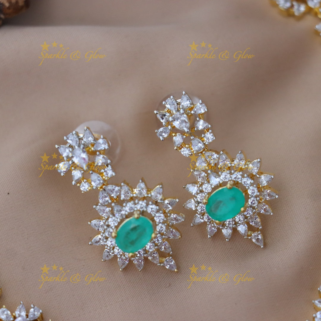 Dazzling AD & Ruby Necklace Set – Perfect Festive Wear