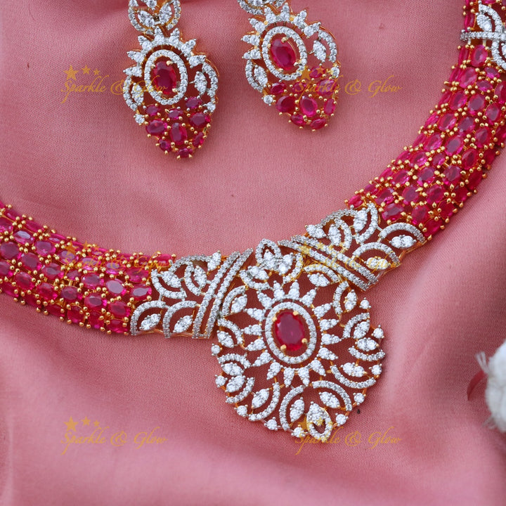 Exquisite American Diamond Festive Necklace Set