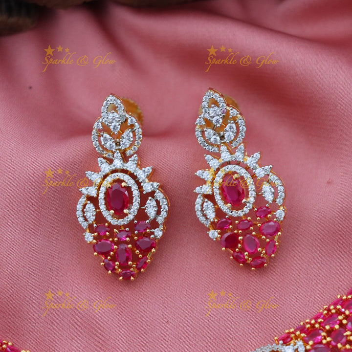 Exquisite American Diamond Festive Necklace Set