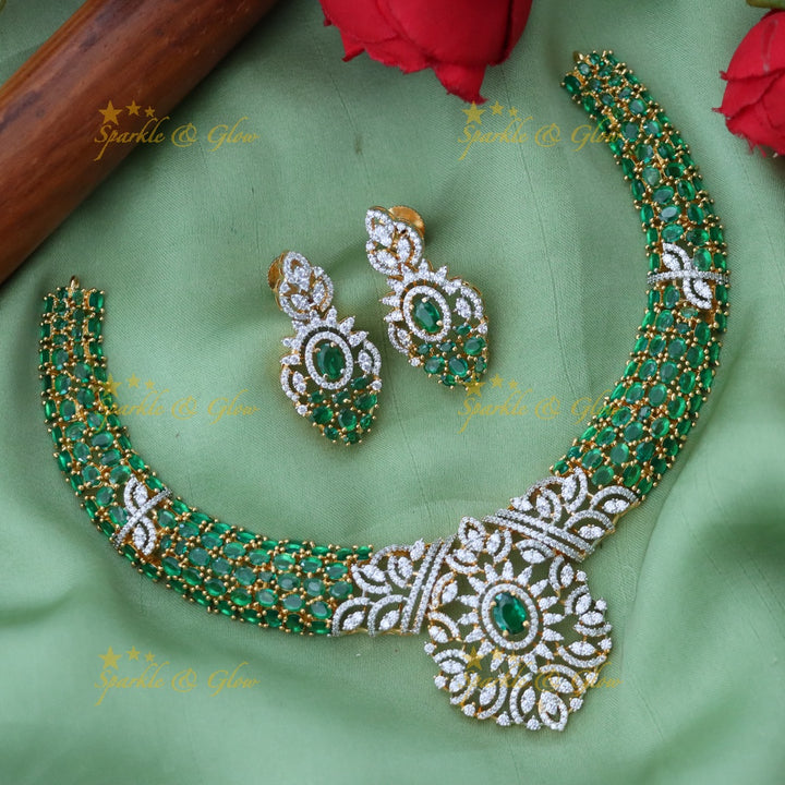 Exquisite American Diamond Festive Necklace Set