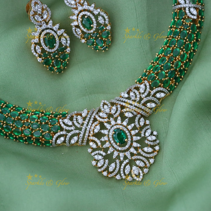 Exquisite American Diamond Festive Necklace Set