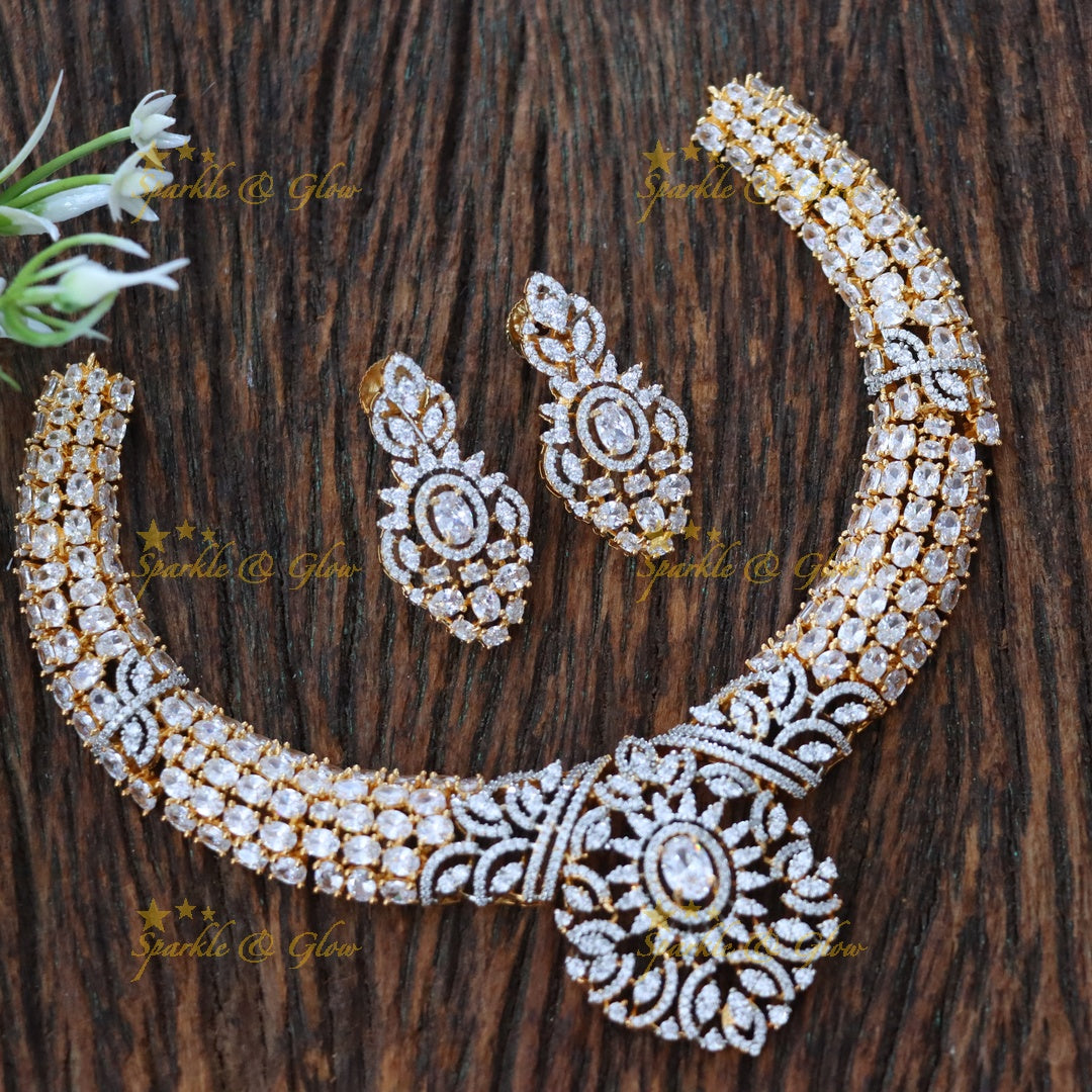 Exquisite American Diamond Festive Necklace Set