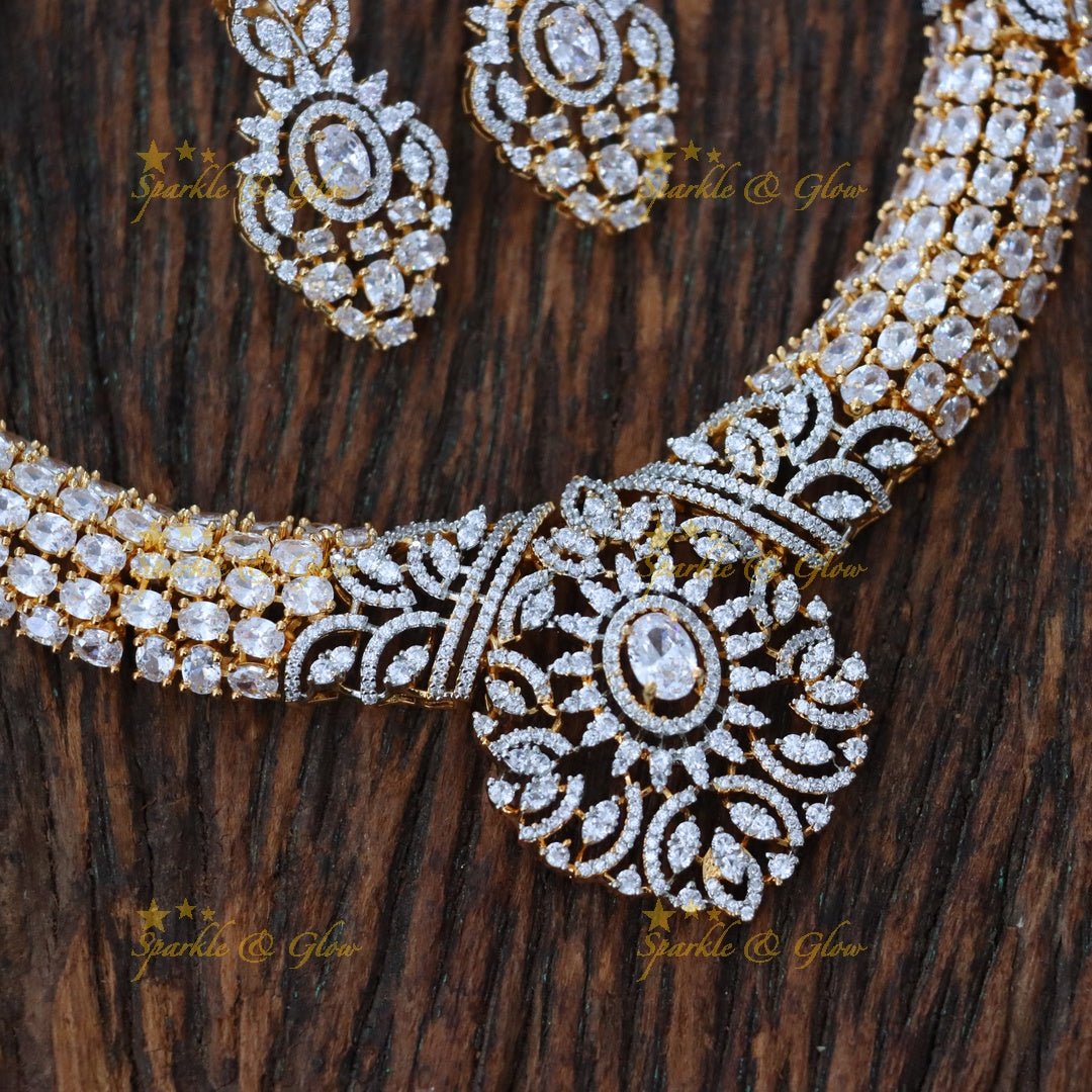 Exquisite American Diamond Festive Necklace Set