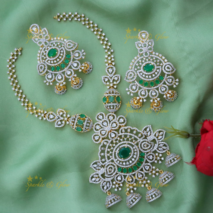 Stunning American Diamond Short Necklace for Weddings