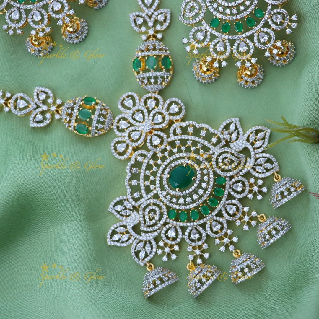 Stunning American Diamond Short Necklace for Weddings