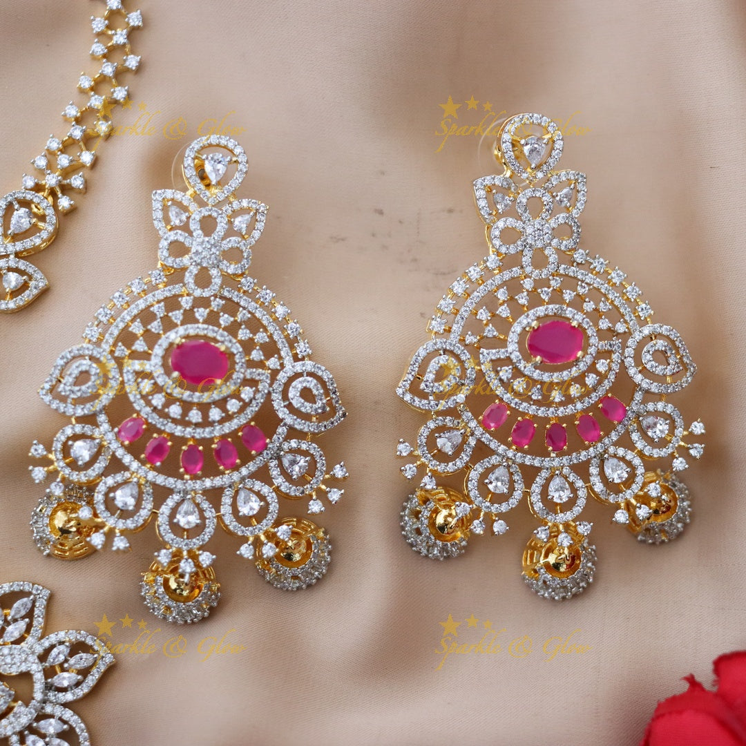 Stunning American Diamond Short Necklace for Weddings