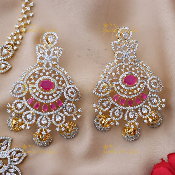 Stunning American Diamond Short Necklace for Weddings