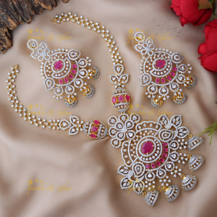Stunning American Diamond Short Necklace for Weddings