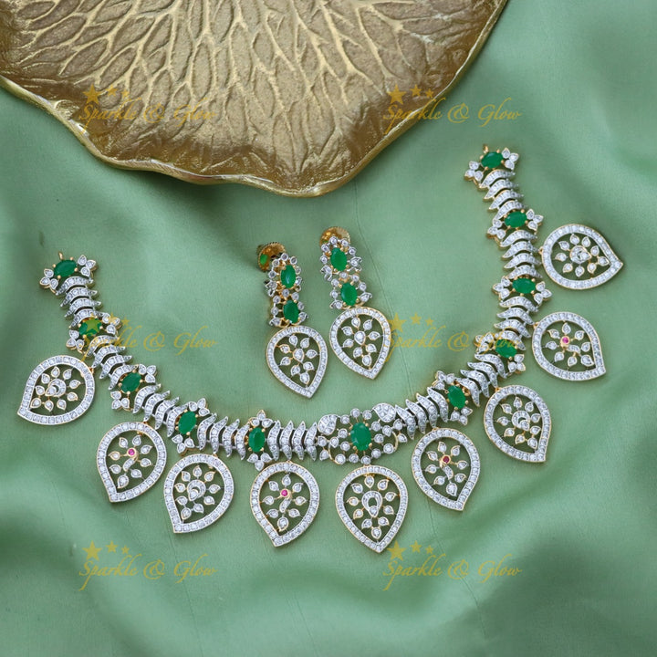 Exquisite American Diamond Necklace & Earrings Set