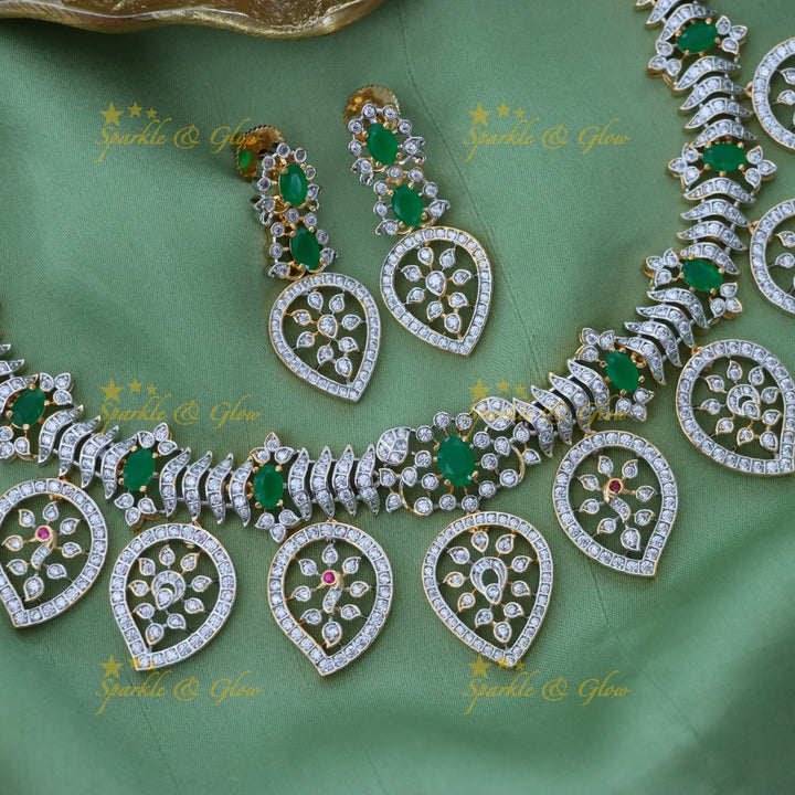 Exquisite American Diamond Necklace & Earrings Set
