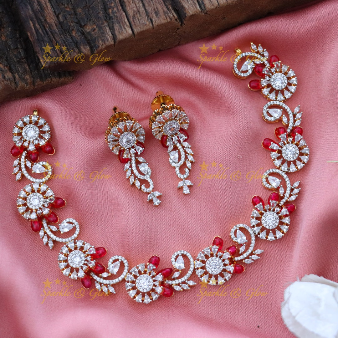Exquisite American Diamond Necklace & Earrings Set
