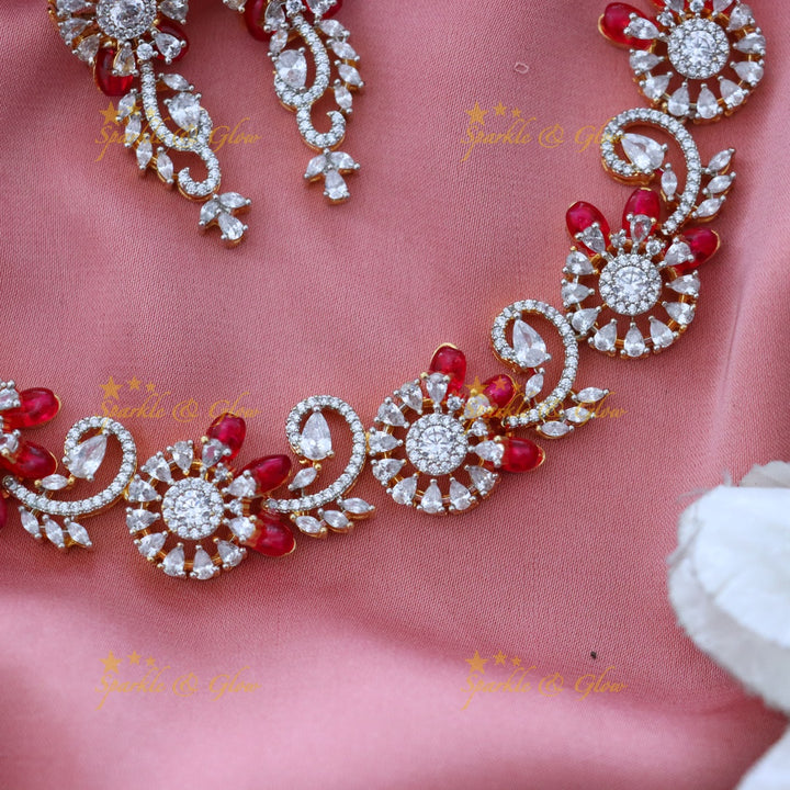 Exquisite American Diamond Necklace & Earrings Set