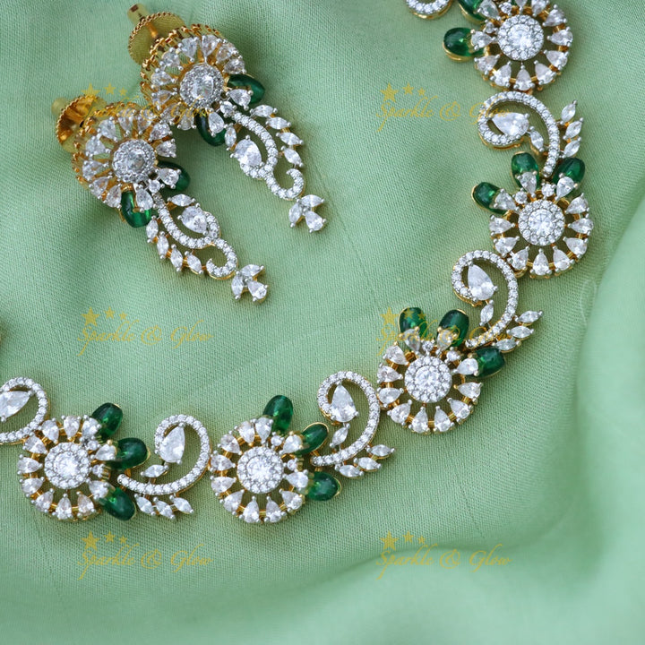 Exquisite American Diamond Necklace & Earrings Set