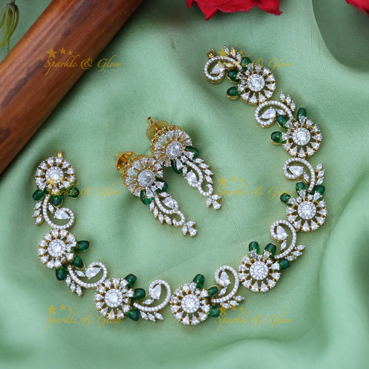 Exquisite American Diamond Necklace & Earrings Set