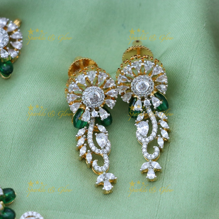 Exquisite American Diamond Necklace & Earrings Set