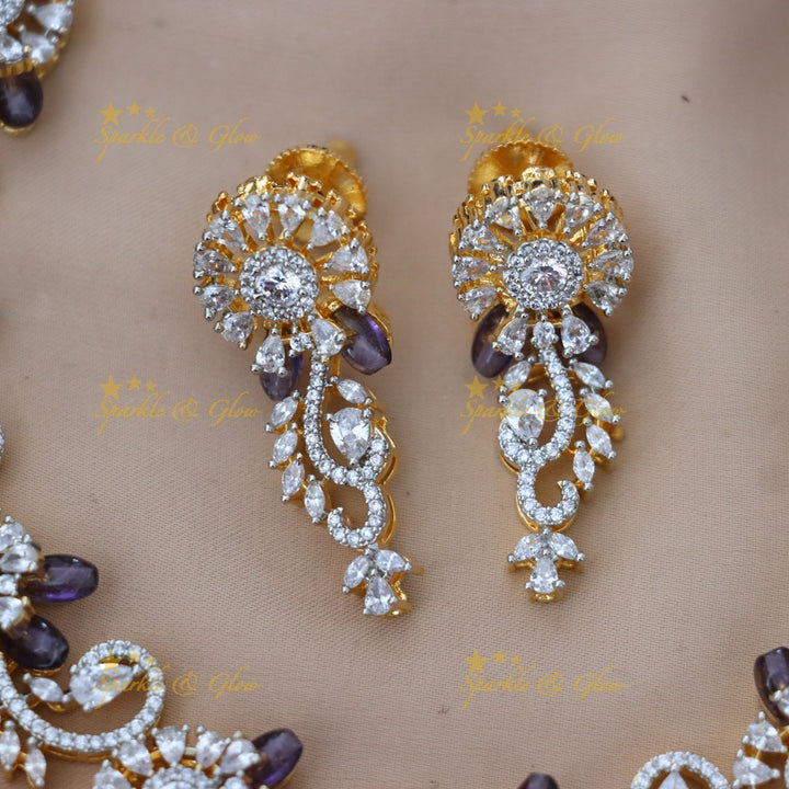 Exquisite American Diamond Necklace & Earrings Set