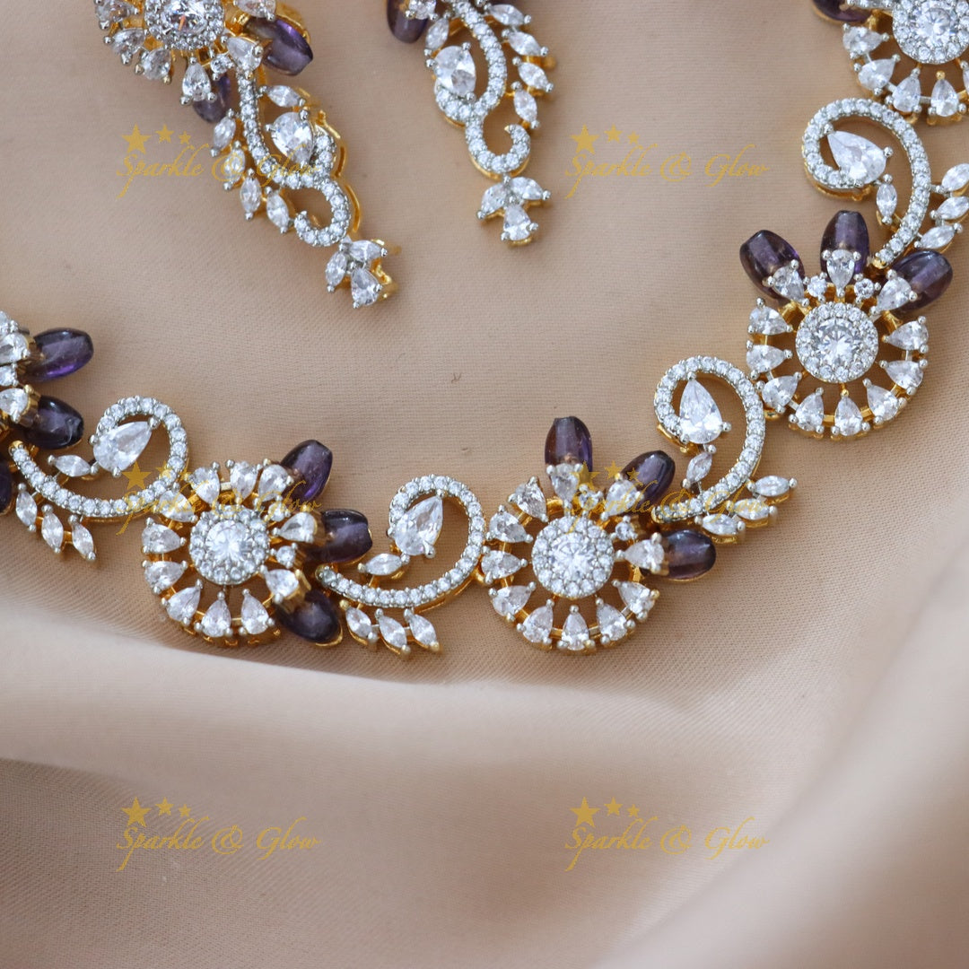 Exquisite American Diamond Necklace & Earrings Set