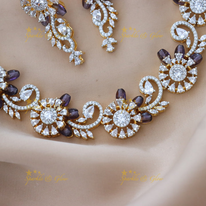 Exquisite American Diamond Necklace & Earrings Set