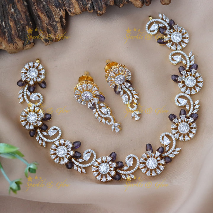Exquisite American Diamond Necklace & Earrings Set