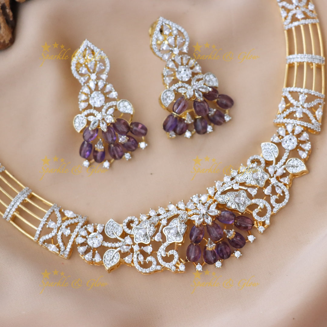 Exclusive American Diamond Wedding Necklace Set