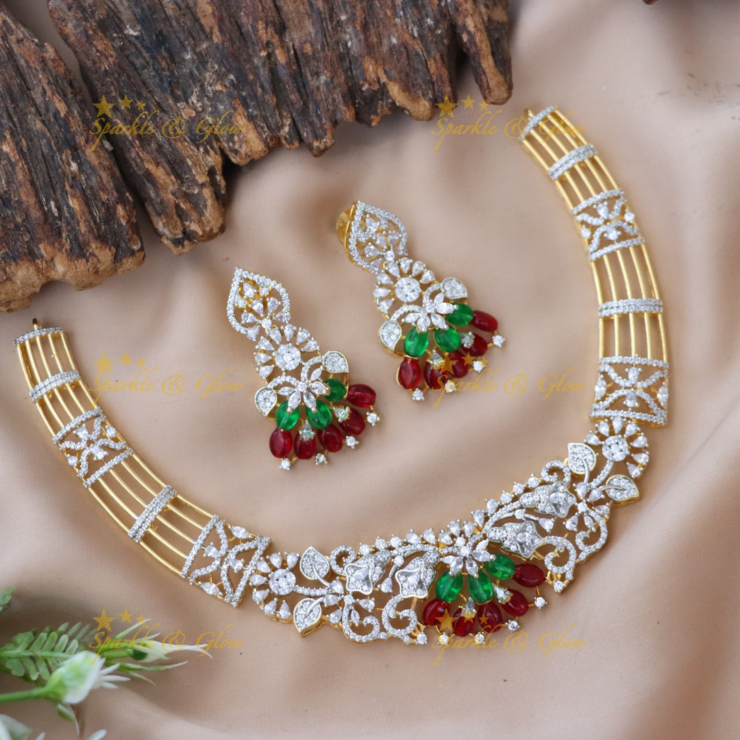 Exclusive American Diamond Wedding Necklace Set