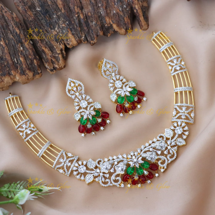 Exclusive American Diamond Wedding Necklace Set