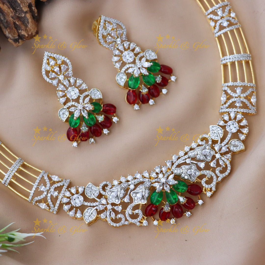 Exclusive American Diamond Wedding Necklace Set