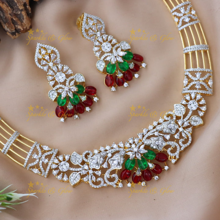 Exclusive American Diamond Wedding Necklace Set