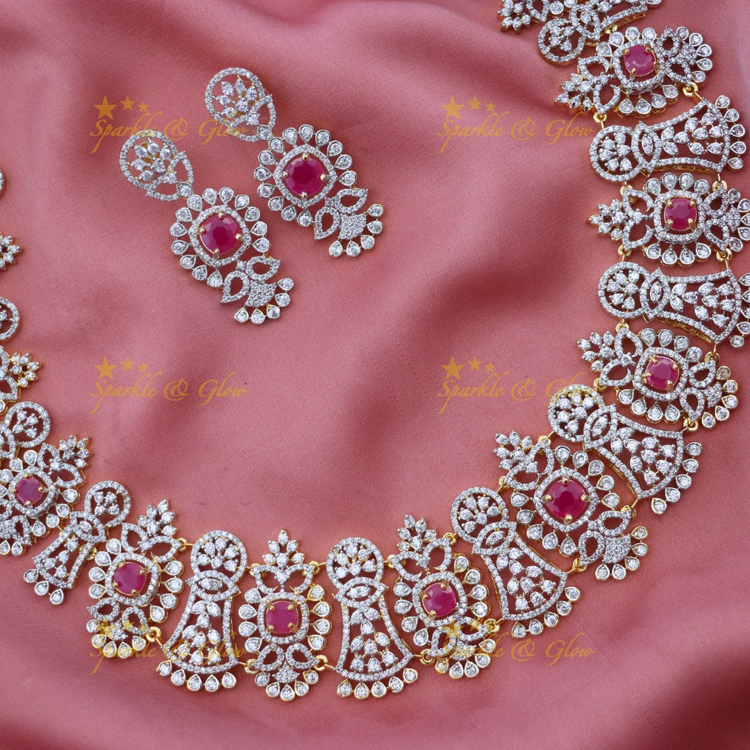 Exquisite American Diamond Necklace Set for Weddings