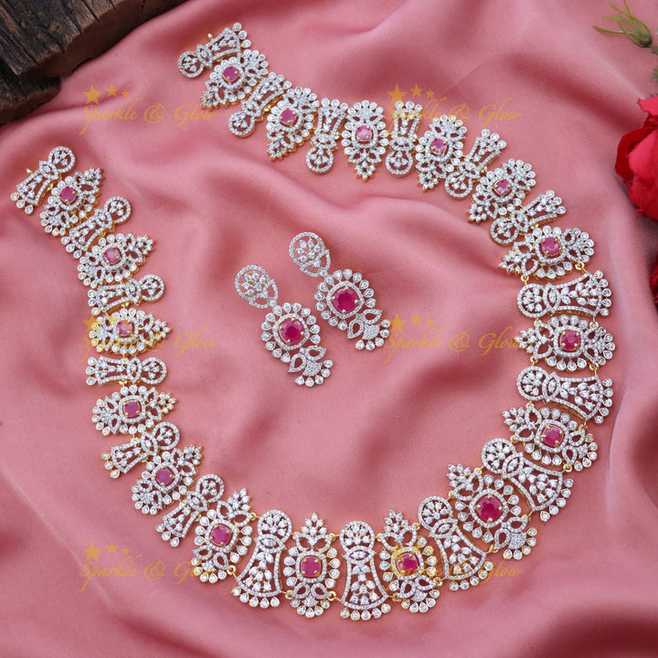 Exquisite American Diamond Necklace Set for Weddings