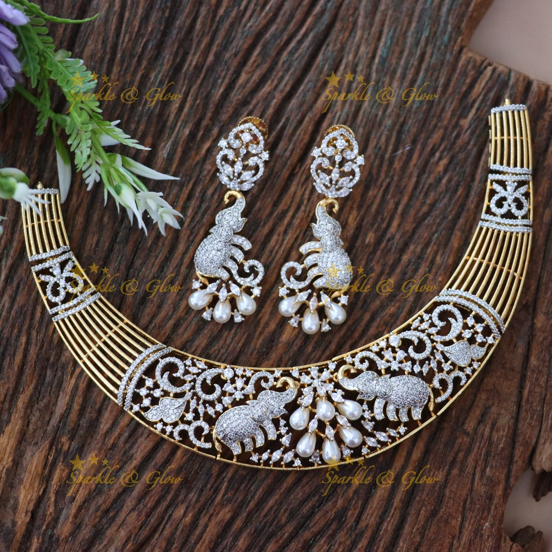 Exquisite American Diamond Necklace Set for Weddings