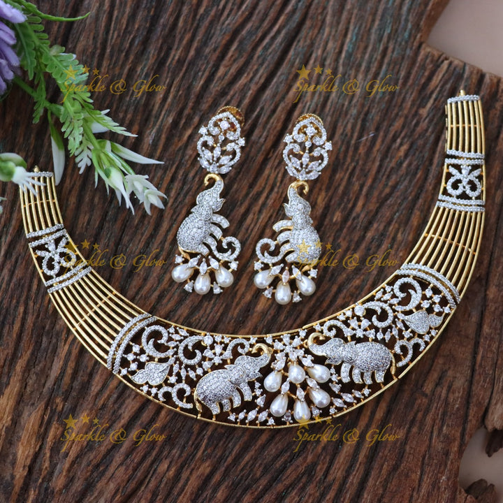Exquisite American Diamond Necklace Set for Weddings