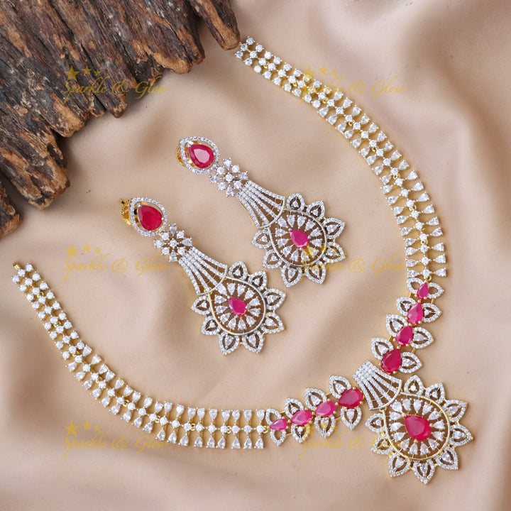 Elegant American Diamond Necklace Set for Weddings