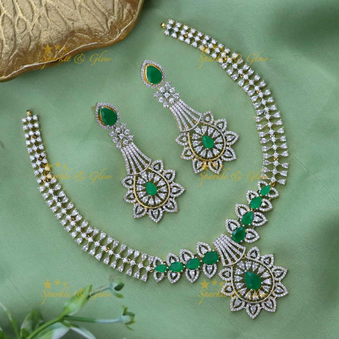Elegant American Diamond Necklace Set for Weddings