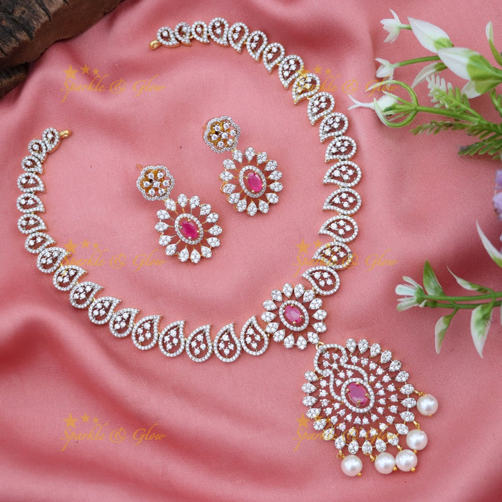 Radiant American Diamond Festive Jewelry Set